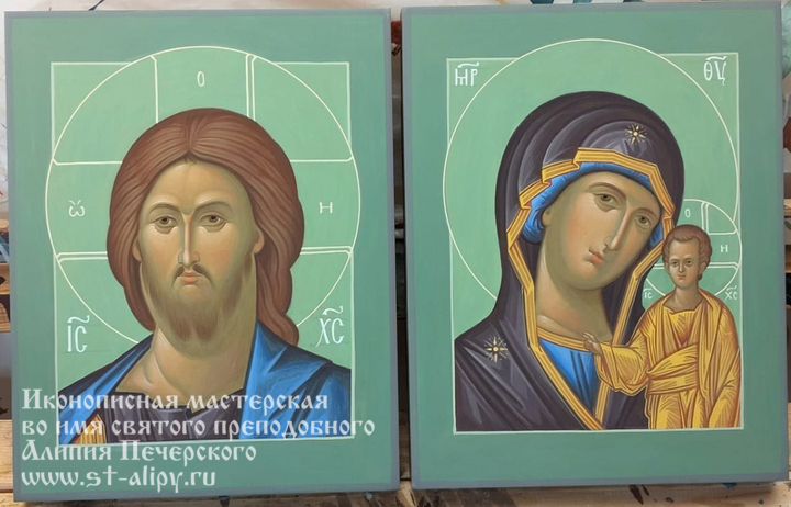 Венчальная пара: «Спас Оплечный» и «Казанская икона Божией Матери»