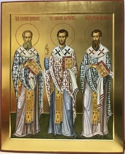 Икона с образами Трех Святителей