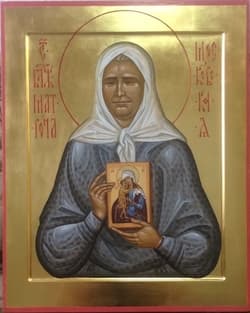 Икона Святой Матроны Московской преподнесена в дар митрополиту Патрскому Хризостому