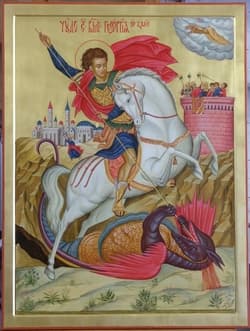 Чудо Георгия о змие (образец Критская  икона 16 века)