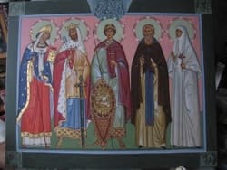Икона с образами Собора Святых была преподнесена в дар  Митрополитом Волоколамским Иларионом  приходу Сурожской епархии во имя святителя и чудотворца Николая в Оксфорде